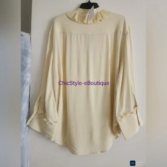 H&M S/S 2025 The STUDIO Ruffled Tunic Pale Yellow ONLY NO LOW BALLING!! - Picture 9 of 16